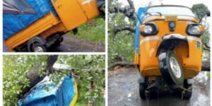 खेड : वेरळ येथे टेम्पोवर फांदी कोसळली; टेम्पोचं नूकसान