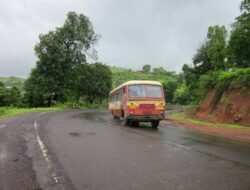 खेड : कशेडी घाटात एसटीचा ब्रेक डाऊन!वाहतूकीचा खोळंबा