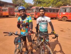 दापोली : पर्यावरणपूरक होळी जनजागृती करत मुंबई ते दापोली सायकल प्रवास