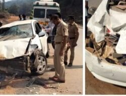 संगमेश्वर : निढळेवाडी येथे चारचाकी अपघातात सहाजण जखमी