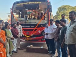 दापोली : योगेश कदम यांच्या वाढदिवसाचे औचित्य साधून उन्हवरे दापोली मुंबई या बससेवेचा शुभारंभ