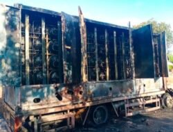 रत्नागिरी : राई भातगाव मार्गावर गॅस टँकर जळून खाक