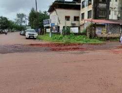 दापोली-दाभोळ महामार्गावरील खड्डा बुजवला