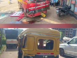 रत्नागिरी : नगरपरिषदेच्या डंपरने दोन रिक्षाना दिली धडक, डंपरचे मोठ्या प्रमाणात नुकसान