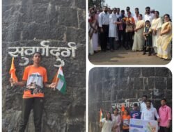 दापोली : युनेस्को मान्यताप्राप्त 12 गड-किल्ल्यांच्या दौऱ्यावर महिला धावपटू अस्मा कुरणे, सुवर्णदुर्ग किल्ल्याला भेट