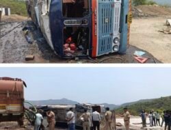 रत्नागिरी : साखरपा येथे डिझेल टँकर पलटी, चालक जखमी, मोठा अनर्थ टळला