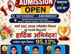 दापोली : आर. आर. वैद्य इंग्लिश मिडीयम स्कूलचा SSC 2026 परीक्षेत दैदिप्यमान निकाल