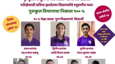 चिपळूण : युनायटेड इंग्लिश स्कूलच्या गुरुकुल चिपळूण विभागाचा दहावीचा निकाल 100 टक्के, रुद्र वळंजू – प्रथम, शर्वरी सावंत- द्वितीय, गंधार नाईक – तृतीय