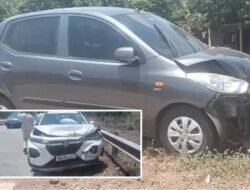 संगमेश्वर : मुंबई-गोवा महामार्गावर तुरळ येथे दोन कारचा अपघात; सात प्रवासी जखमी