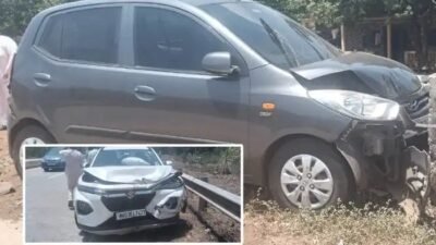संगमेश्वर : मुंबई-गोवा महामार्गावर तुरळ येथे दोन कारचा अपघात; सात प्रवासी जखमी