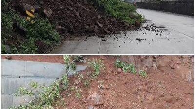 रत्नागिरी : मुसळधार पावसाचा फटका, सप्तलिंगी-निवळी घाटात दरड कोसळली