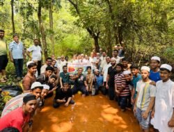 शृंगारतळी : शृंगारी मोहल्ल्यात श्रमदानातून बांधला बंधारा, पाणीटंचाईवर मात करण्यासाठी ग्रामस्थ एकत्र